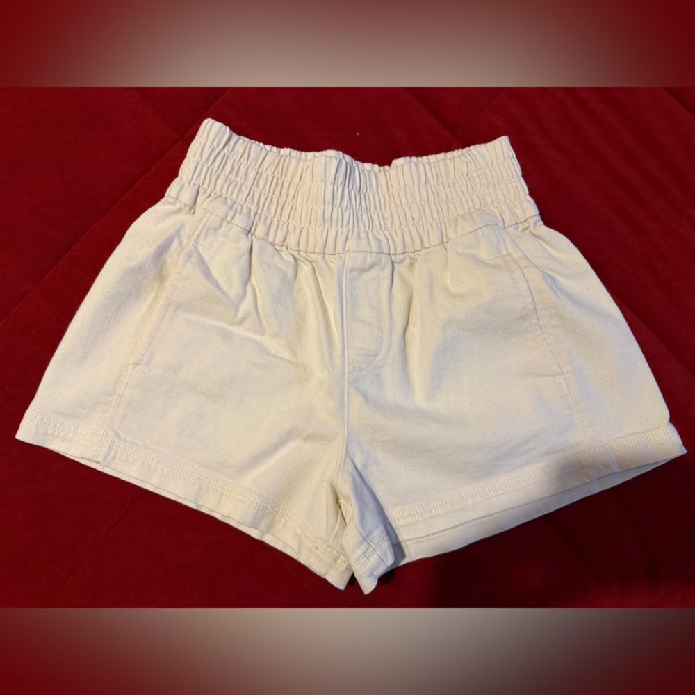 Aerie High Waist Cream Shorts